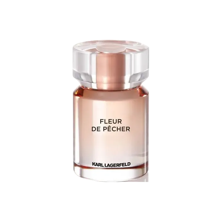 Image 1 : Flacon Karl Lagerfeld Fleur de Pêcher Eau de Parfum 100ml design épuré — Delvale