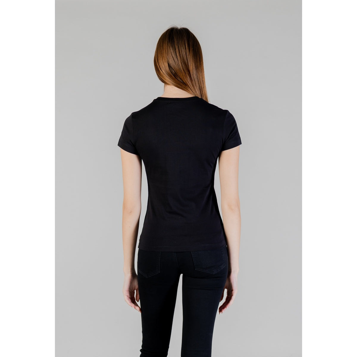 Image 3 : Vue de dos du t-shirt Karl Lagerfeld Jeans femme noir en coton — delvale