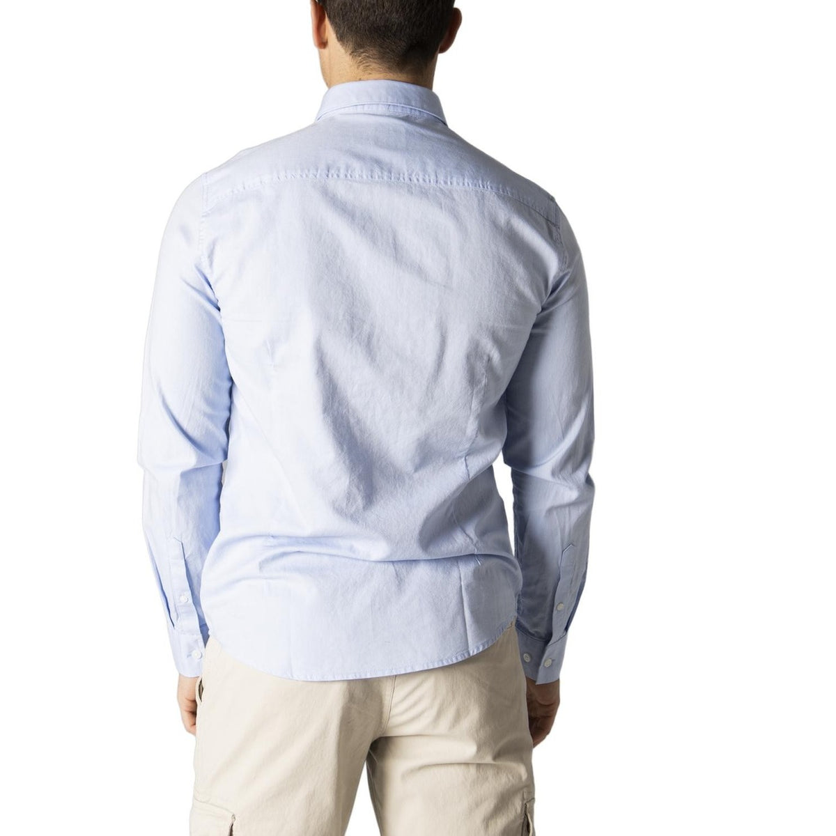 Image 2 : Détail chemise Armani Exchange homme bleu azur coton premium — Delvale