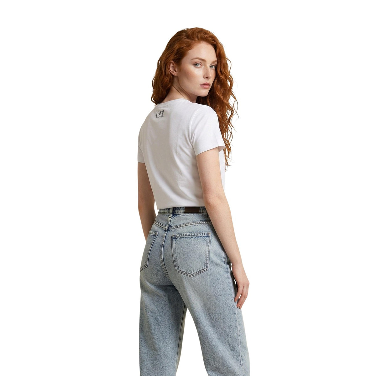 Image 3 : T-shirt EA7 blanc femme coupe moderne coton élasthanne — delvale