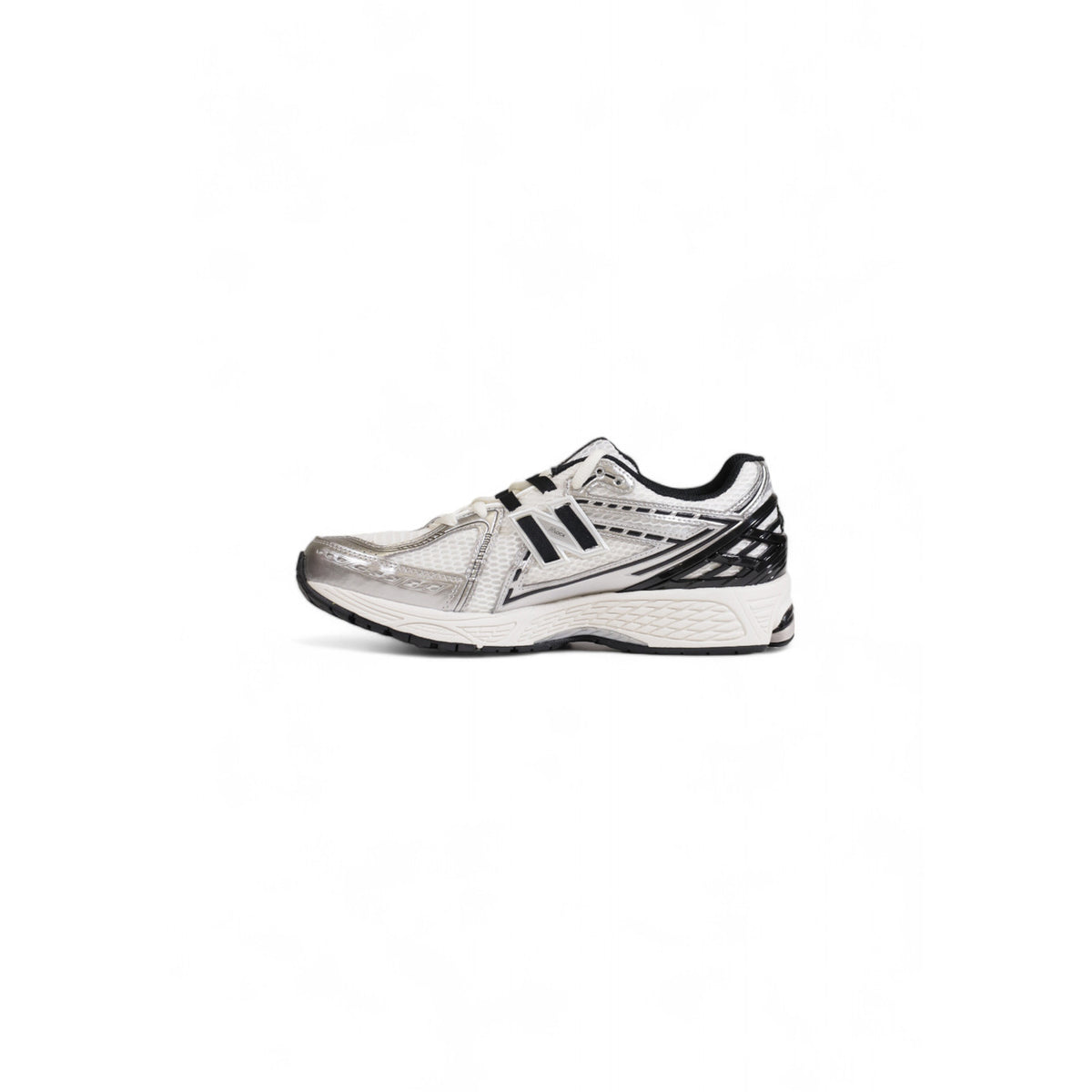 Image 2 : Baskets New Balance 1906R femme blanc argenté noir, détail des matières mesh et synthétique — delvale