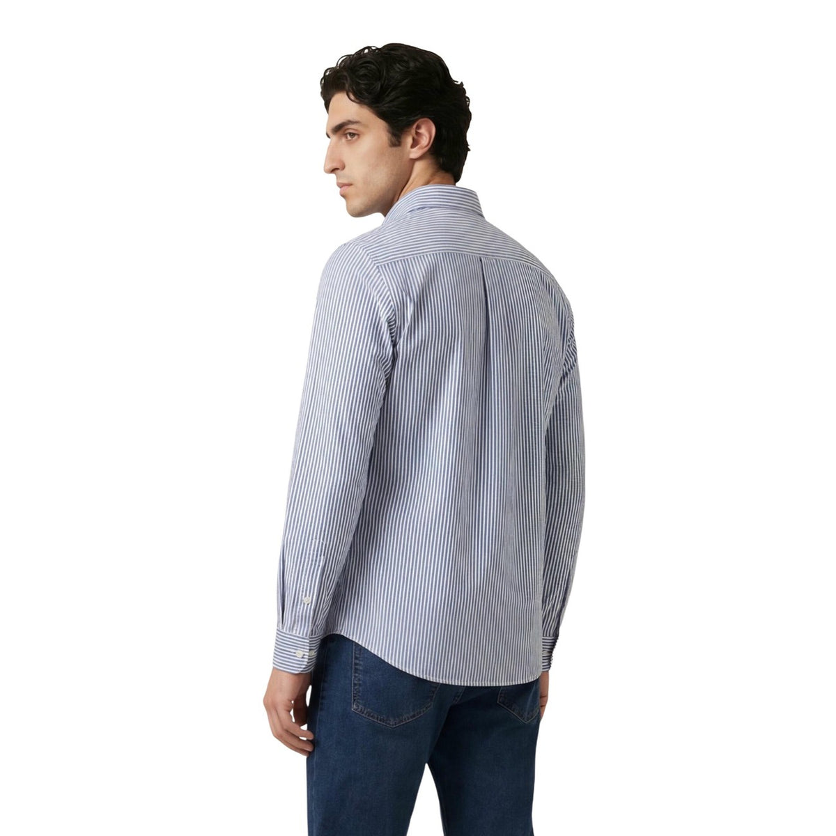 Image 2 : Détail chemise rayée bleu Only & Sons avec fermeture boutonnée — Delvale