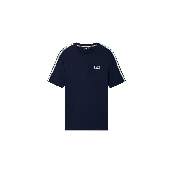 Image 1 : T-shirt Ea7 homme bleu avec col rond et impression moderne — Delvale