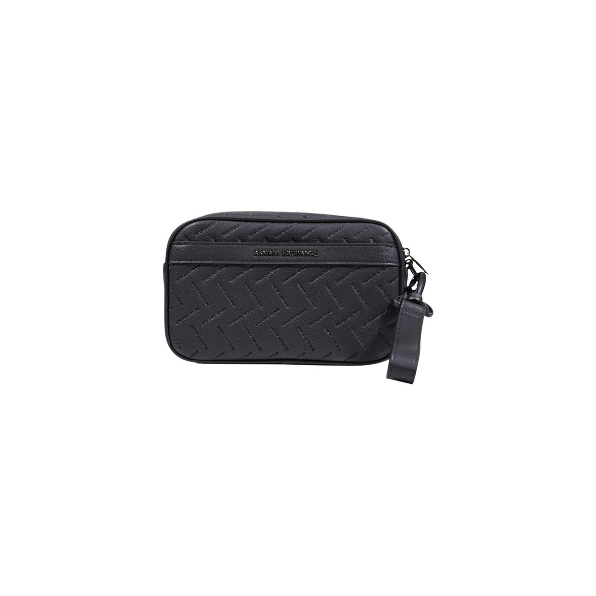 Image 1 : Sacoche Armani Exchange homme noire avec motif chevron gaufré et double zip — Delvale