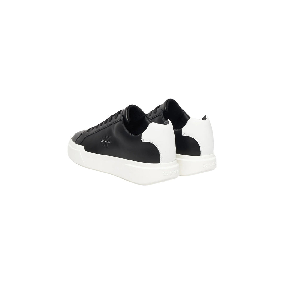 Image 3 : Profil des baskets homme Calvin Klein Jeans noires en cuir à lacets — Delvale