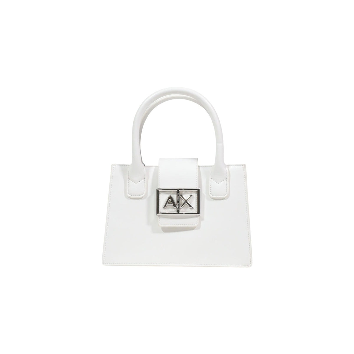 Image 5 : Détail de la matière synthétique lisse et des coutures contrastées du mini sac à main Armani Exchange femme — Delvale