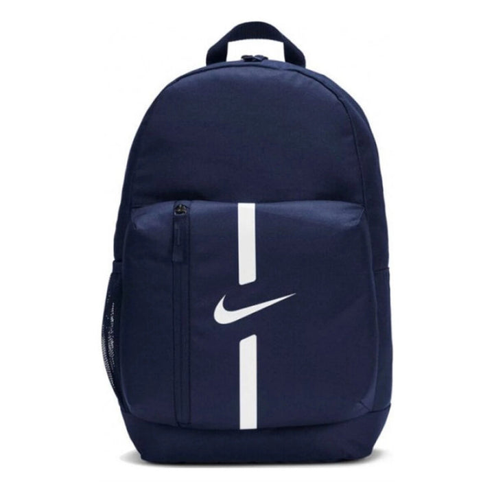 Image 1 : Nike sac à dos Academy Team bleu marine bande verticale blanche Swoosh — vue de face — Delvale