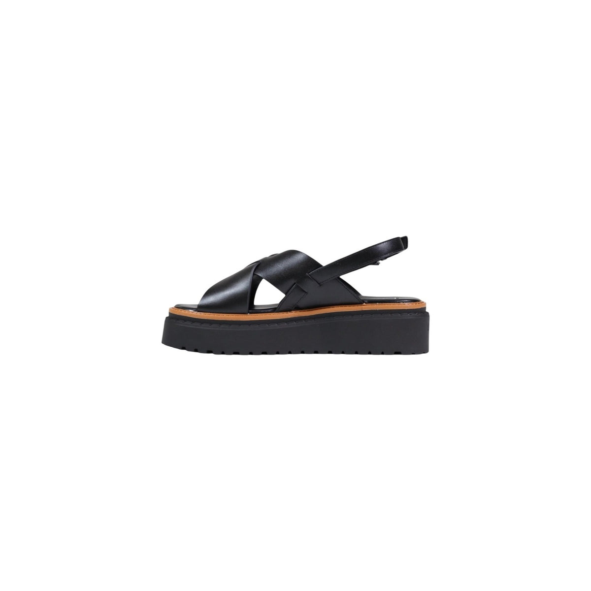 Image 3 : Détail semelle crantée et bride réglable sandales femme Liu Jo cuir noir plateforme — Delvale