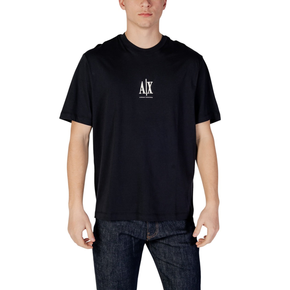 Image 5 : T-shirt Armani Exchange homme coloris blanc logo AX — vue de face variante coloris — Delvale