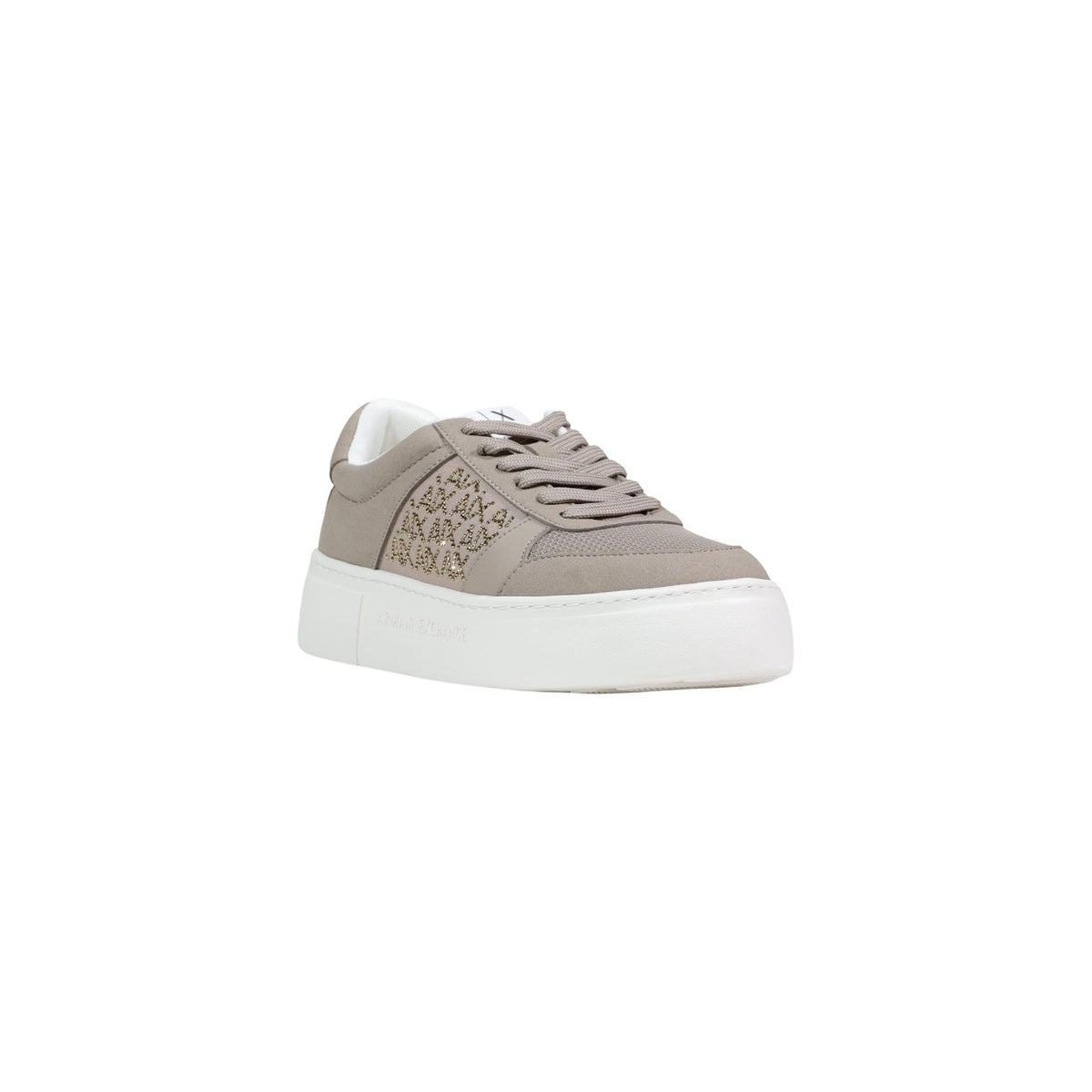 Image 2 : Vue latérale baskets AX femme beige ornées de strass brillants — delvale