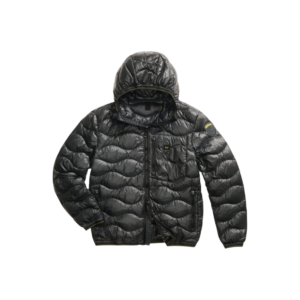 Image 1 : Doudoune matelassée Blauer homme noire avec capuche, vue de face — Delvale