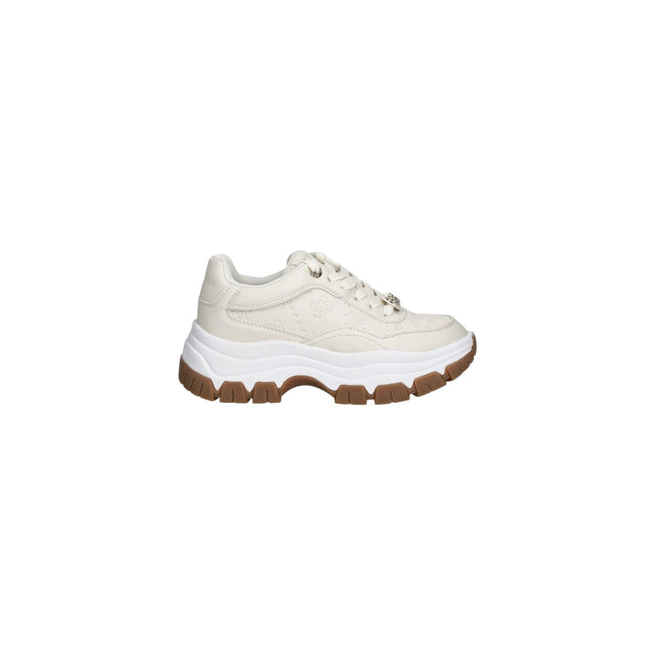 Image 1 : Baskets Guess femme blanches à lacets en polyuréthane premium, vue de profil — delvale