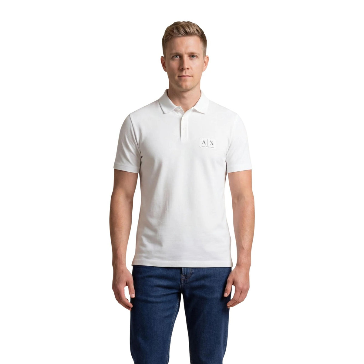 Polo Armani Exchange homme blanc — variante coloris gamme XM002232