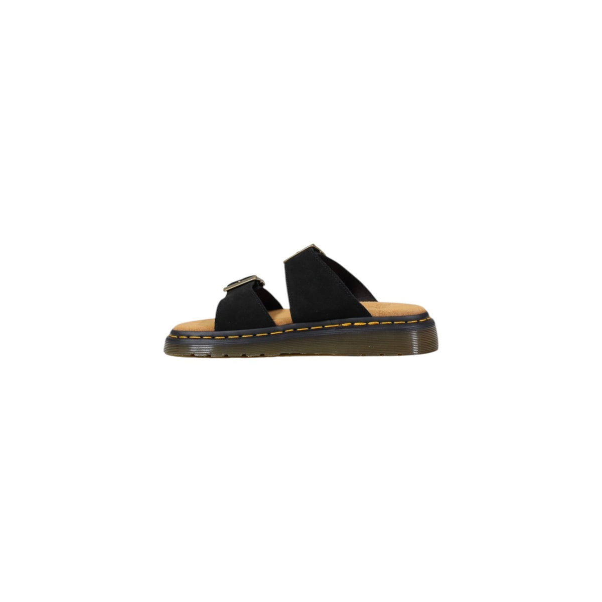 Dr. Martens Josef noire vue de profil intérieur avec double bride en cuir