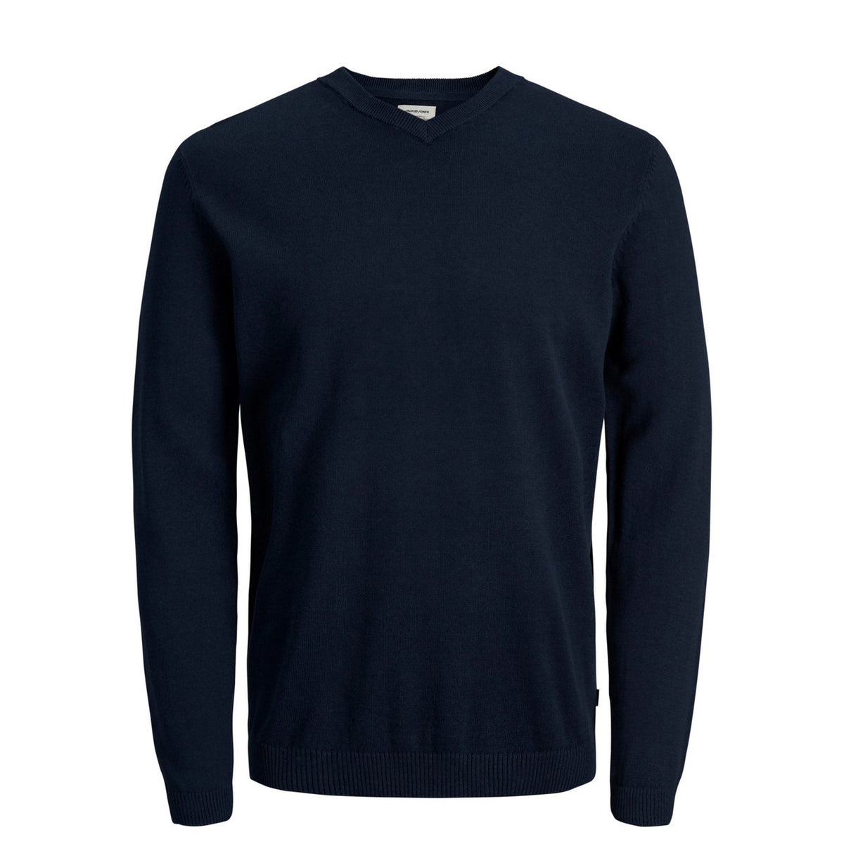 Image 4 : Pull col V coton gris Jack & Jones homme porté — delvale