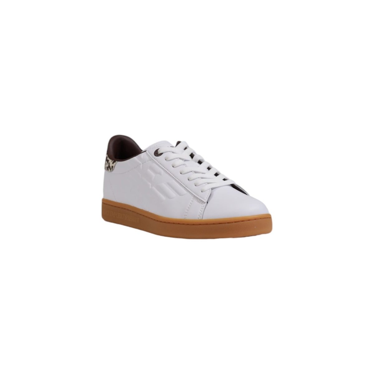 Image 2 : Baskets EA7 femme beige sportives, détail du logo et de la semelle — delvale