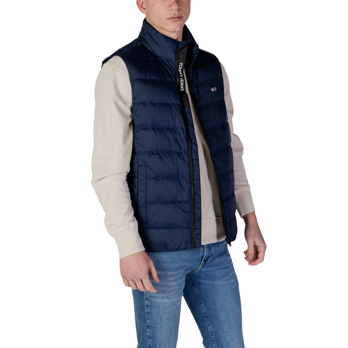 Image 3 : Doudoune technique bleu homme Tommy Hilfiger Jeans vue profil col montant — Delvale