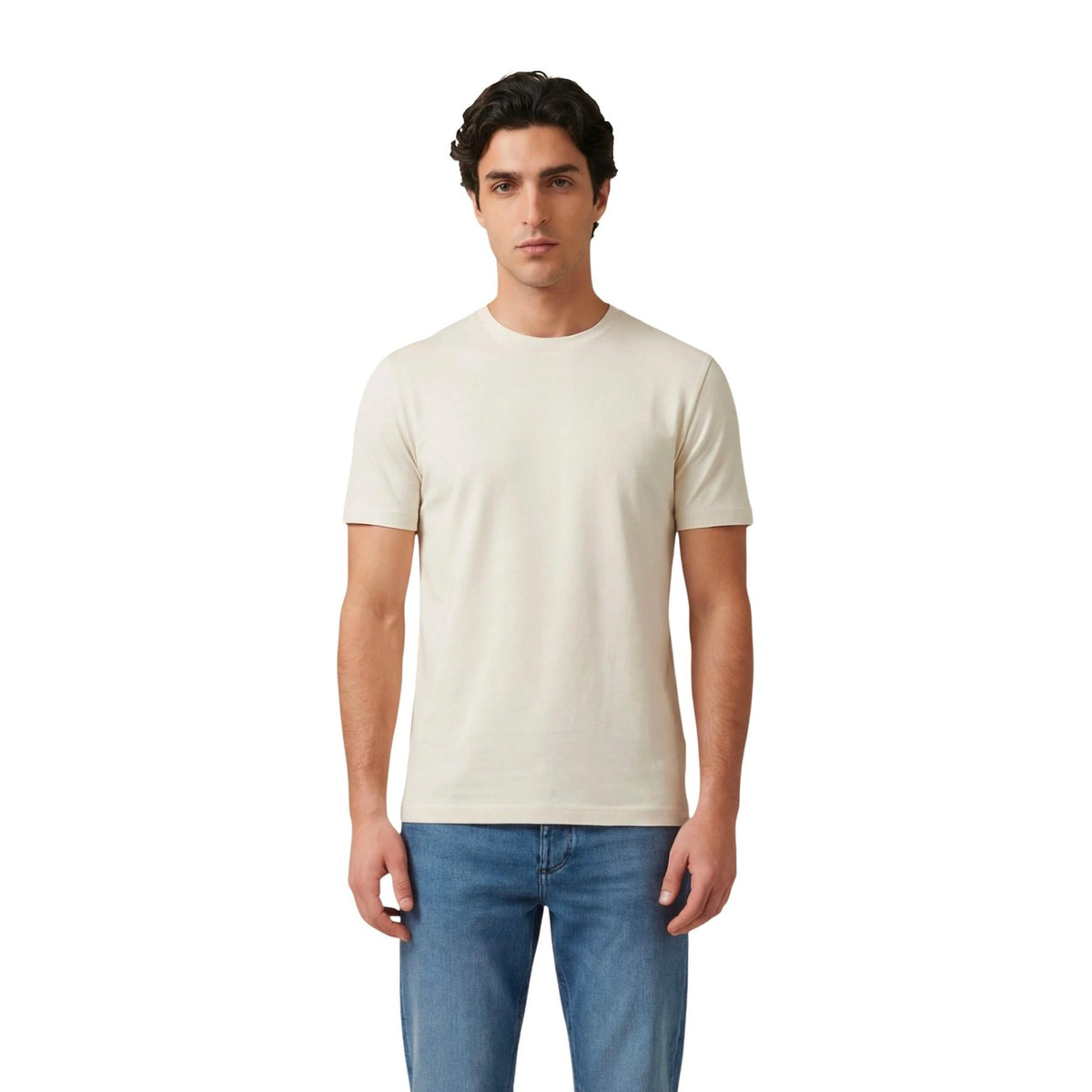 Image 4 : Mannequin masculin en t-shirt Antony Morato vert kaki col rond pur coton, style casual chic — 9yvwh4-xt