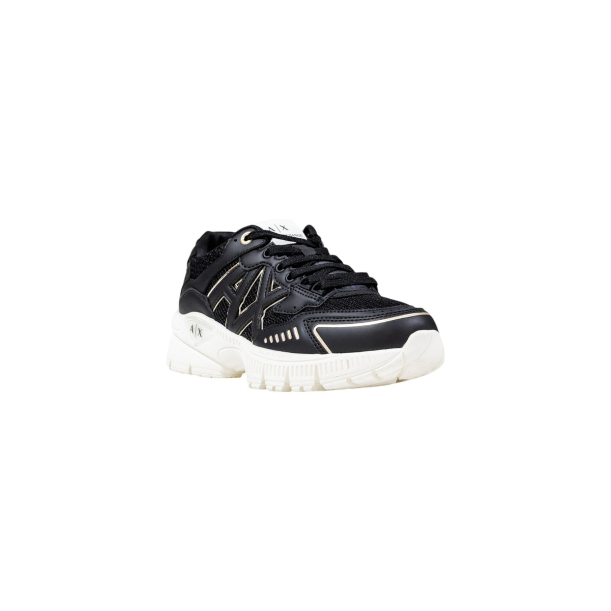 Image 2 : Baskets Armani Exchange homme noires design urbain moderne, vue de face — Delvale