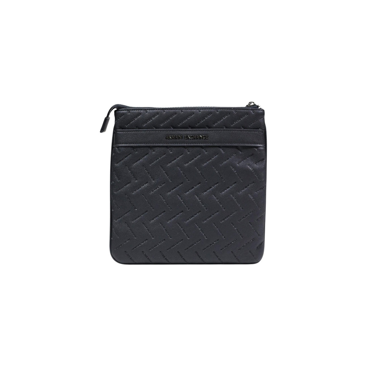 Image 1 : Sacoche Armani Exchange homme noire avec motif chevron gaufré en relief et fermeture zip — Delvale