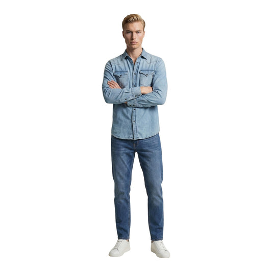 Image 2 : Chemise denim Replay homme manches longues boutons-pression, détail des poches poitrine à rabat — Delvale