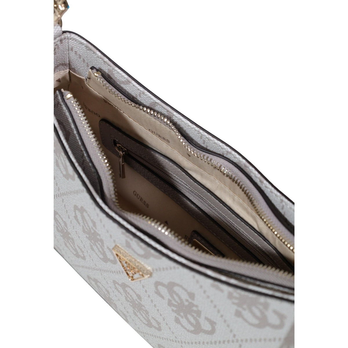 Image 5 : Sac à main Guess Noelle II femme beige porté épaule — delvale