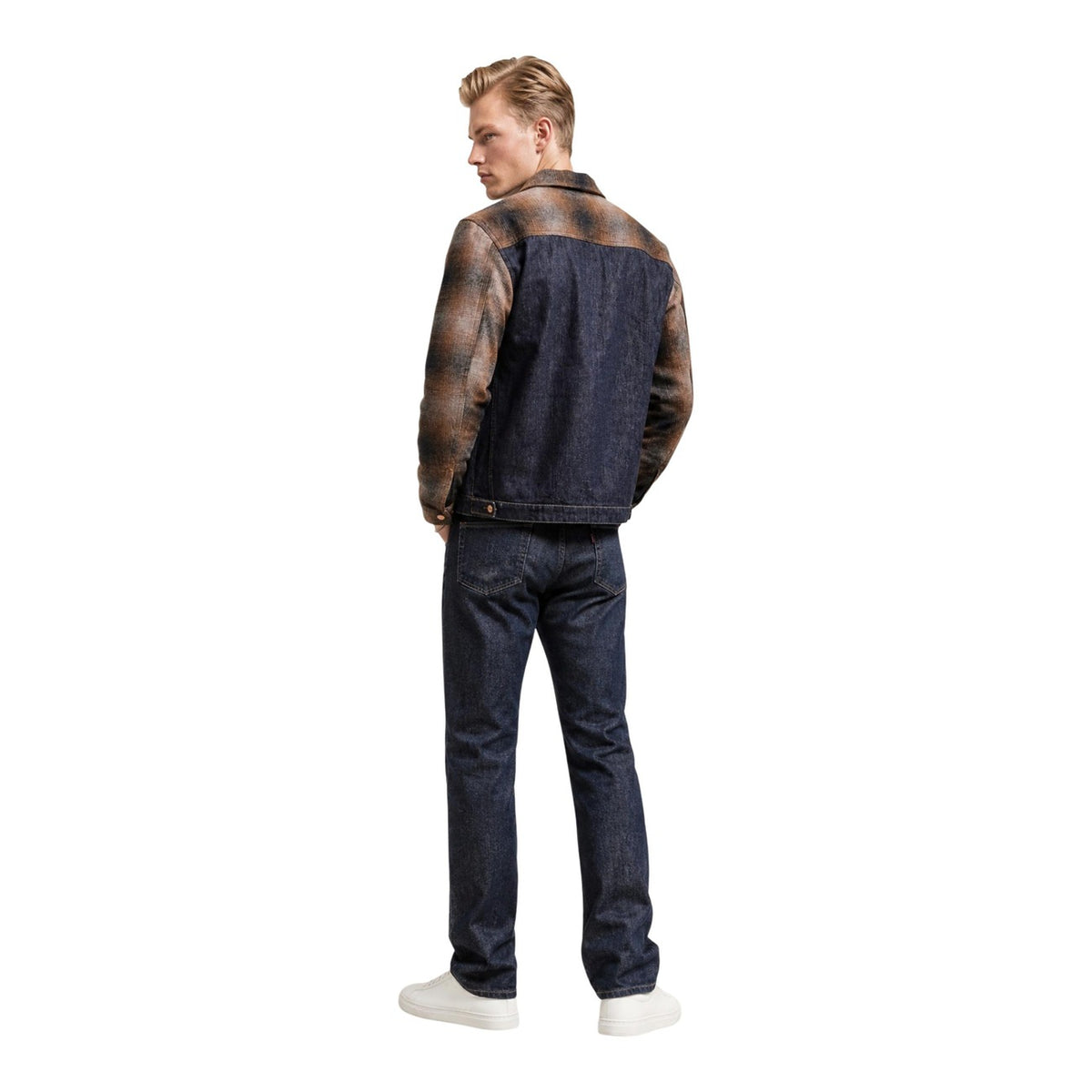 Image 4 : Détail fermeture et coutures de la veste Replay homme bleu — Delvale
