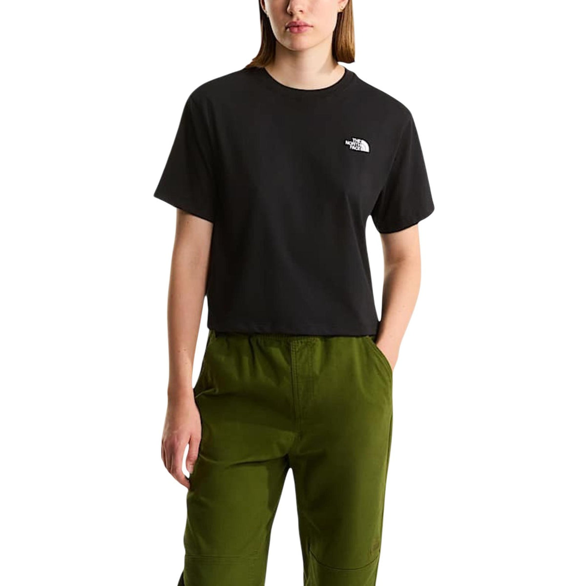 Image 5 : T-shirt The North Face femme blanc zoom matière coton-polyester — delvale