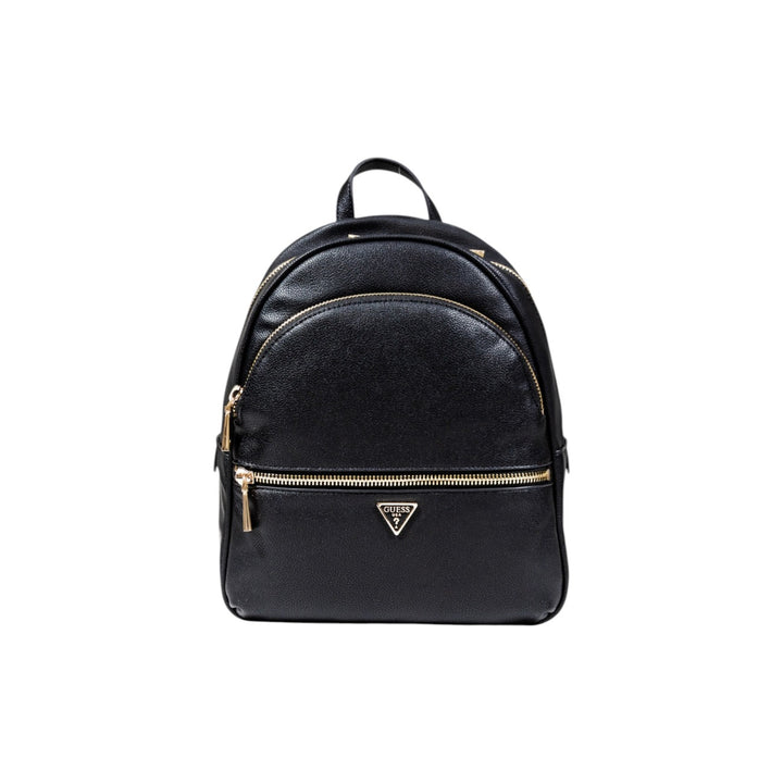 Image 1 : Sac à dos Guess femme noir en polyuréthane premium, vue de face avec logo distinctif — delvale