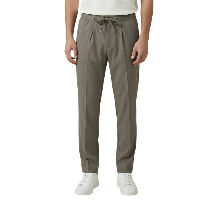Image 1 : Pantalon homme Gianni Lupo vert fermeture lacets vue de face — delvale