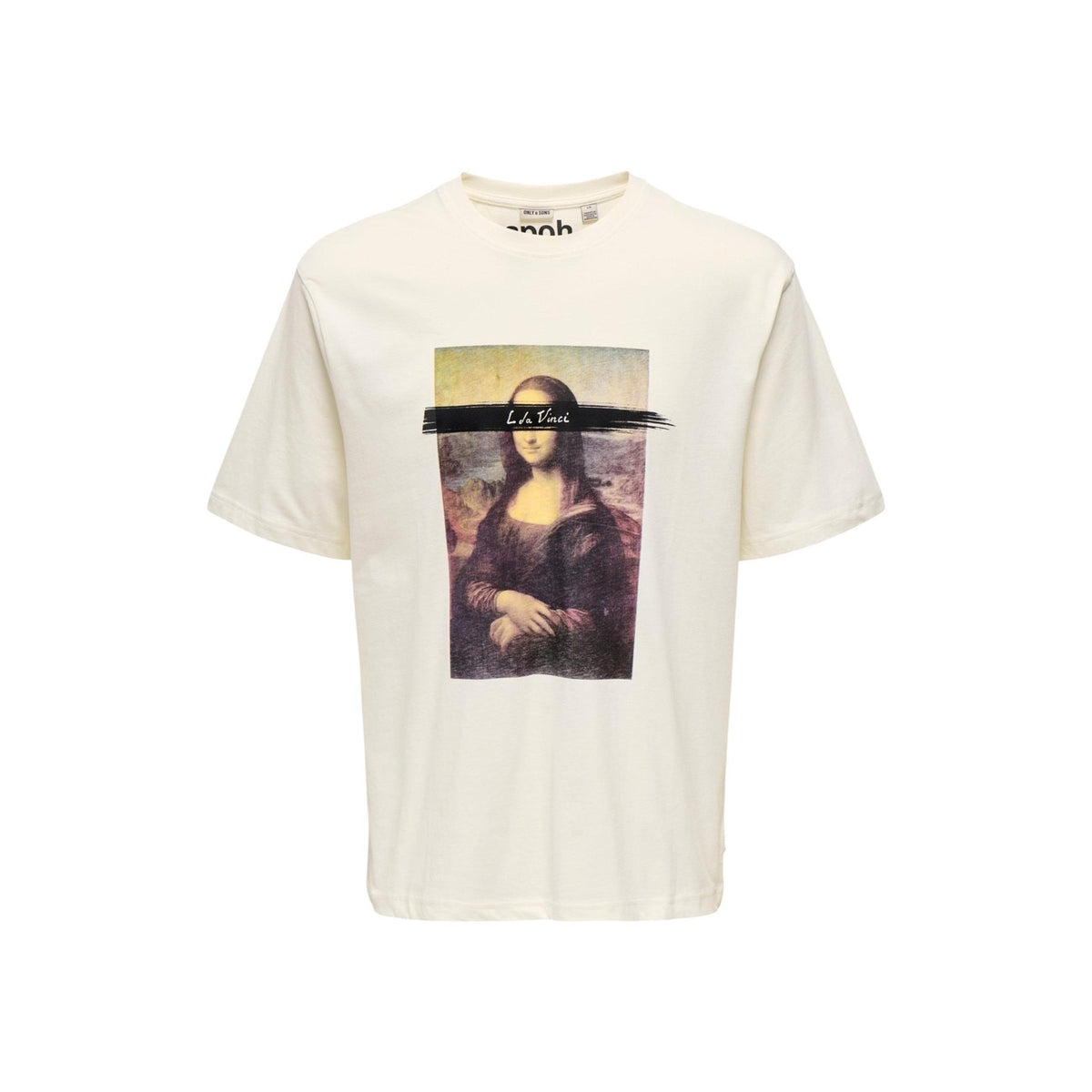 Image 4 : Vue d'ensemble t-shirt Only & Sons noir imprimé, manches courtes col rond — Delvale