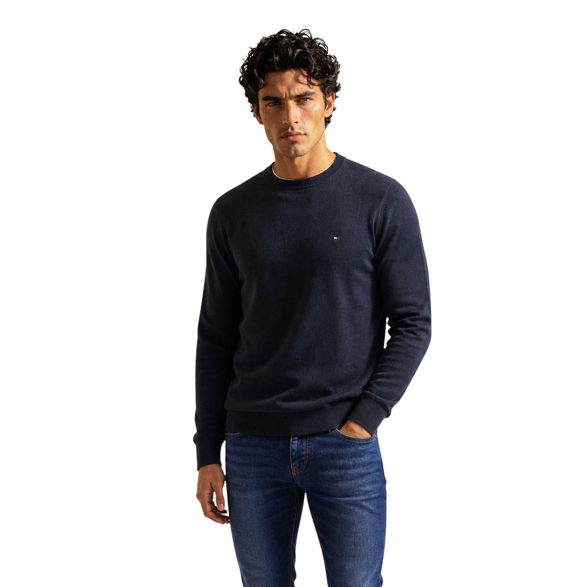 Tommy Hilfiger – Pull Homme Col Rond Signature Noir