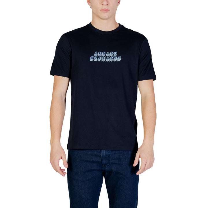 Image 1 : T-shirt Armani Exchange bleu homme col rond manches courtes — Delvale