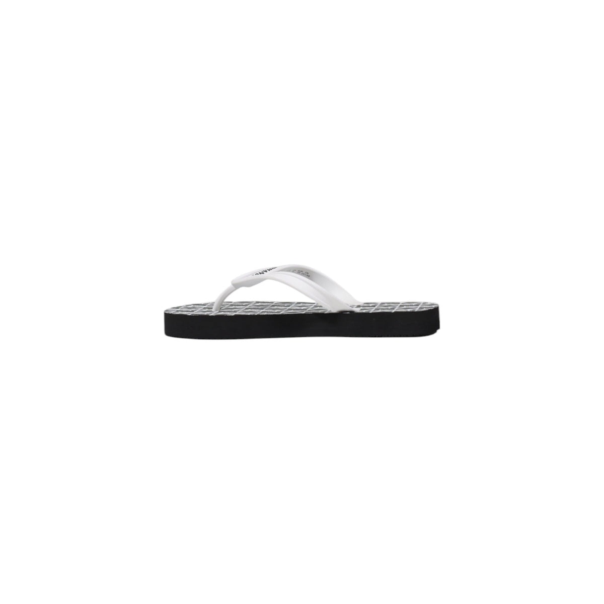 Image 3 : Profil des tongs Armani Exchange femme noires, semelle caoutchouc antidérapante — delvale