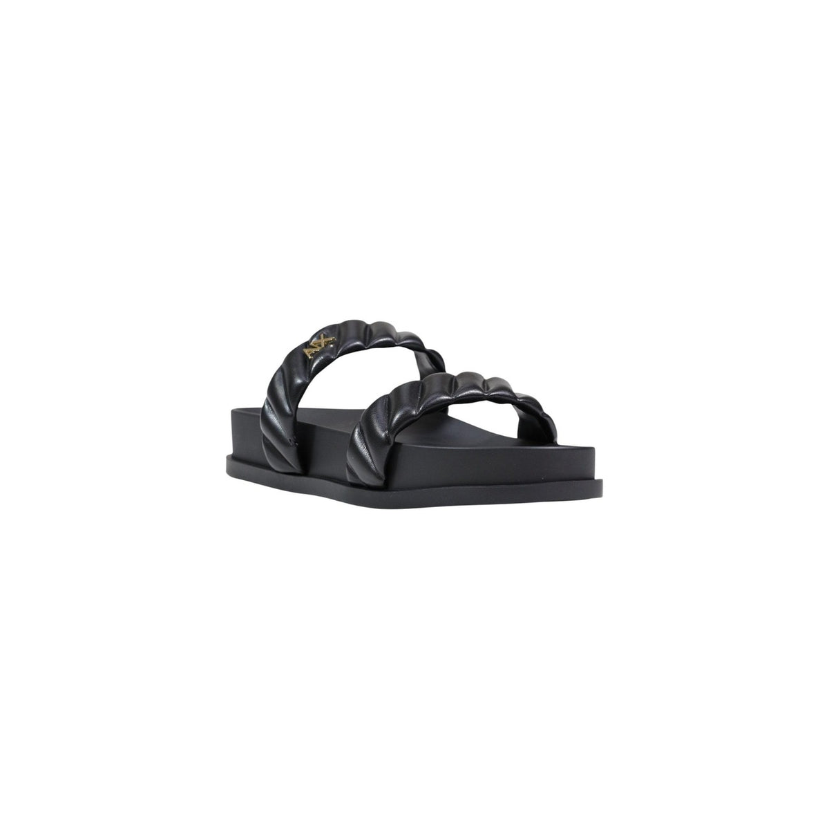 Image 2 : Mules Armani Exchange femme noires à bout pointu, vue de profil — delvale