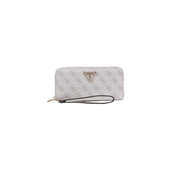 Image 1 : Portefeuille Guess femme beige zippé compact vue de face — delvale