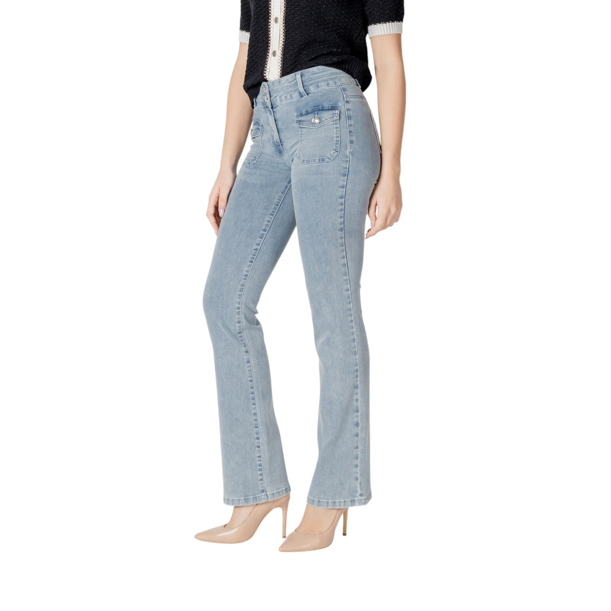 Image 3 : Jeans femme Morgan De Toi bleu vue arrière poches — delvale