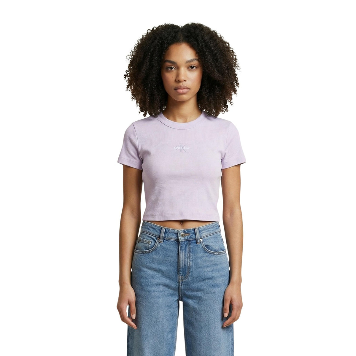 Image 5 : Zoom matière t-shirt Calvin Klein Jeans gris coton élasthanne — delvale