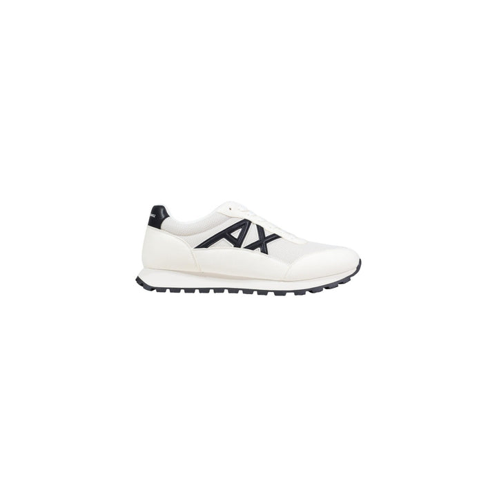 Image 1 : Baskets Armani Exchange homme blanc cassé et noir avec logo A|X contrasté, vue de profil — Delvale