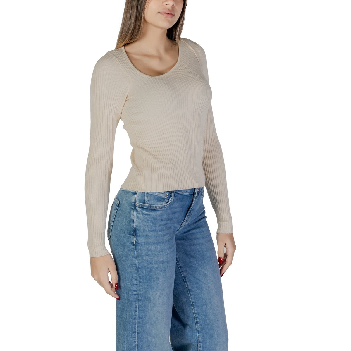 Image 3 : Vue d'ensemble pull femme blanc Vila Clothes viscose nylon — delvale