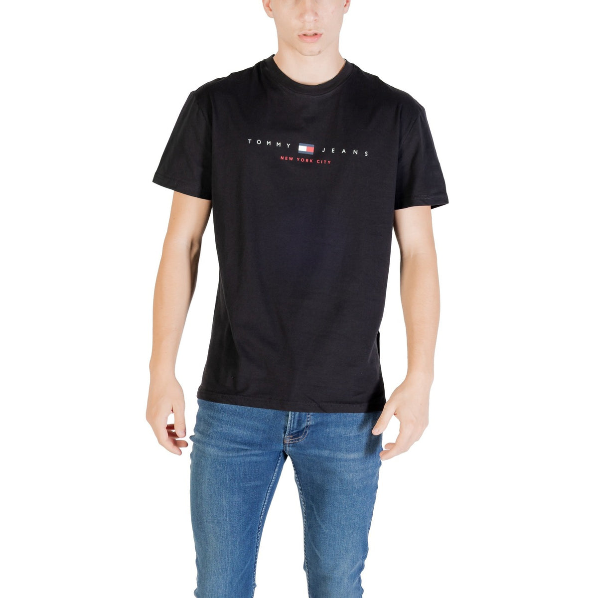 Image 1 : T-shirt Tommy Hilfiger Jeans noir homme manches courtes encolure ronde — Delvale