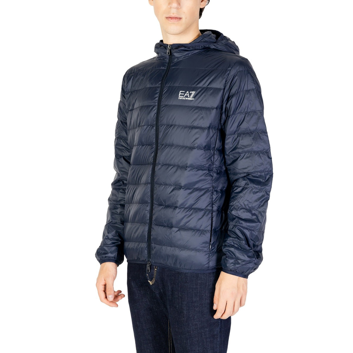 Image 3 : Vue arrière veste EA7 homme bleue polyamide manches longues — Delvale