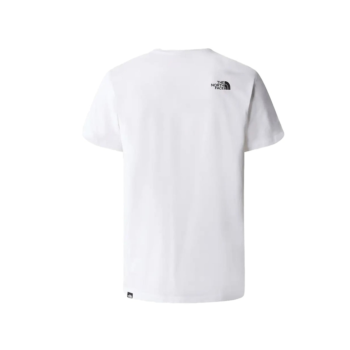 Image 2 : Vue de face du t-shirt The North Face homme blanc, coupe droite, logo The North Face visible sur le côté poitrine — Delvale