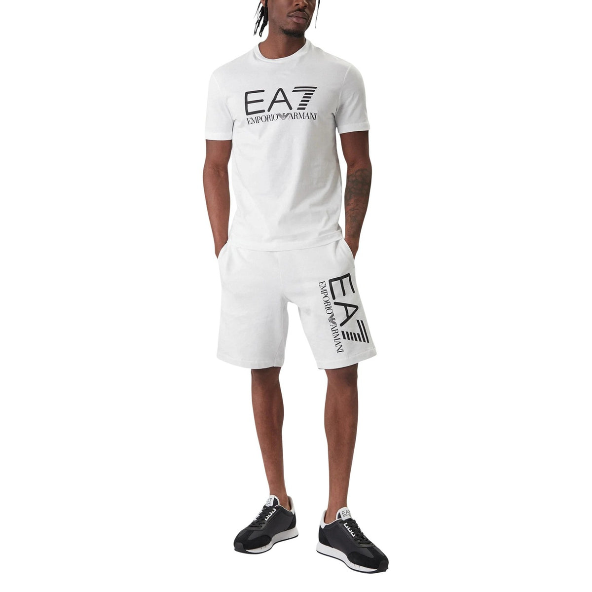 Image 2 : Détail fermeture lacets du pantalon Ea7 blanc homme — Delvale