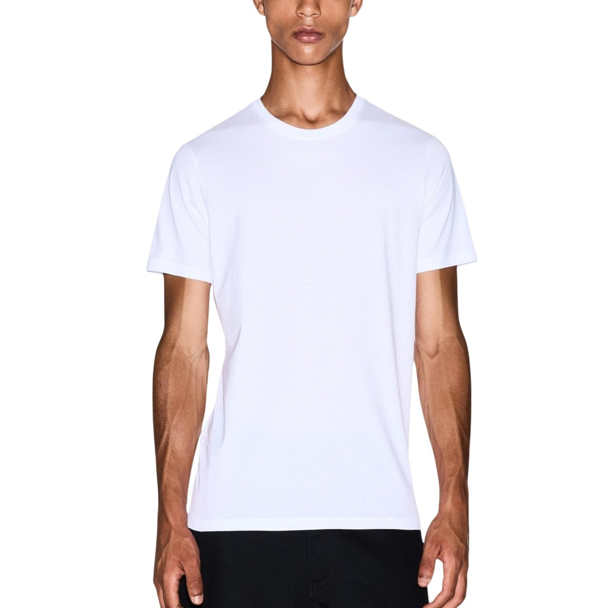 Image 2 : T-shirt blanc Armani Exchange homme vue de face coupe moderne — Delvale