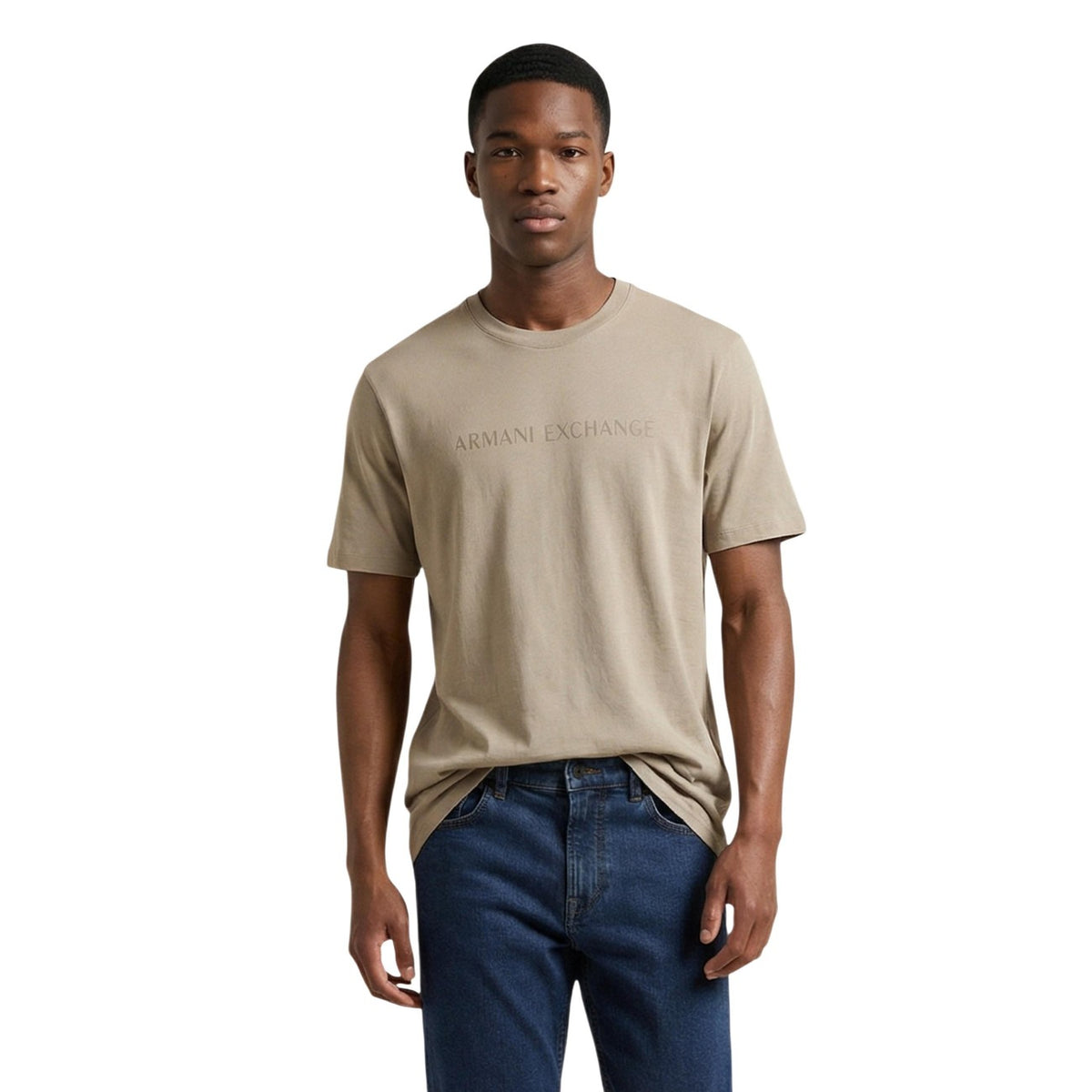 Image 4 : Détail matière coton du t-shirt Armani Exchange homme bleu — Delvale
