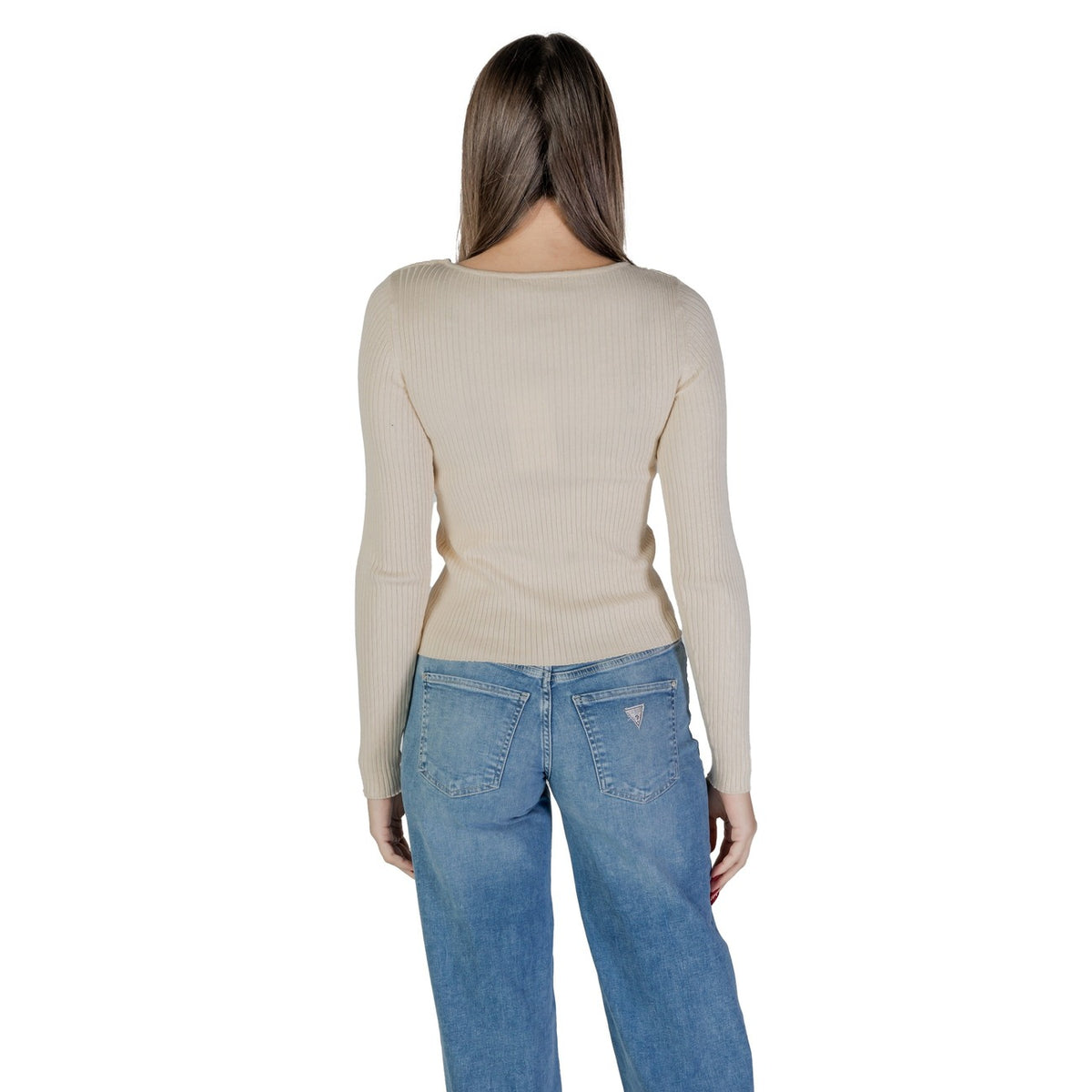Image 2 : Détail col V pull blanc Vila Clothes coupe moderne — delvale