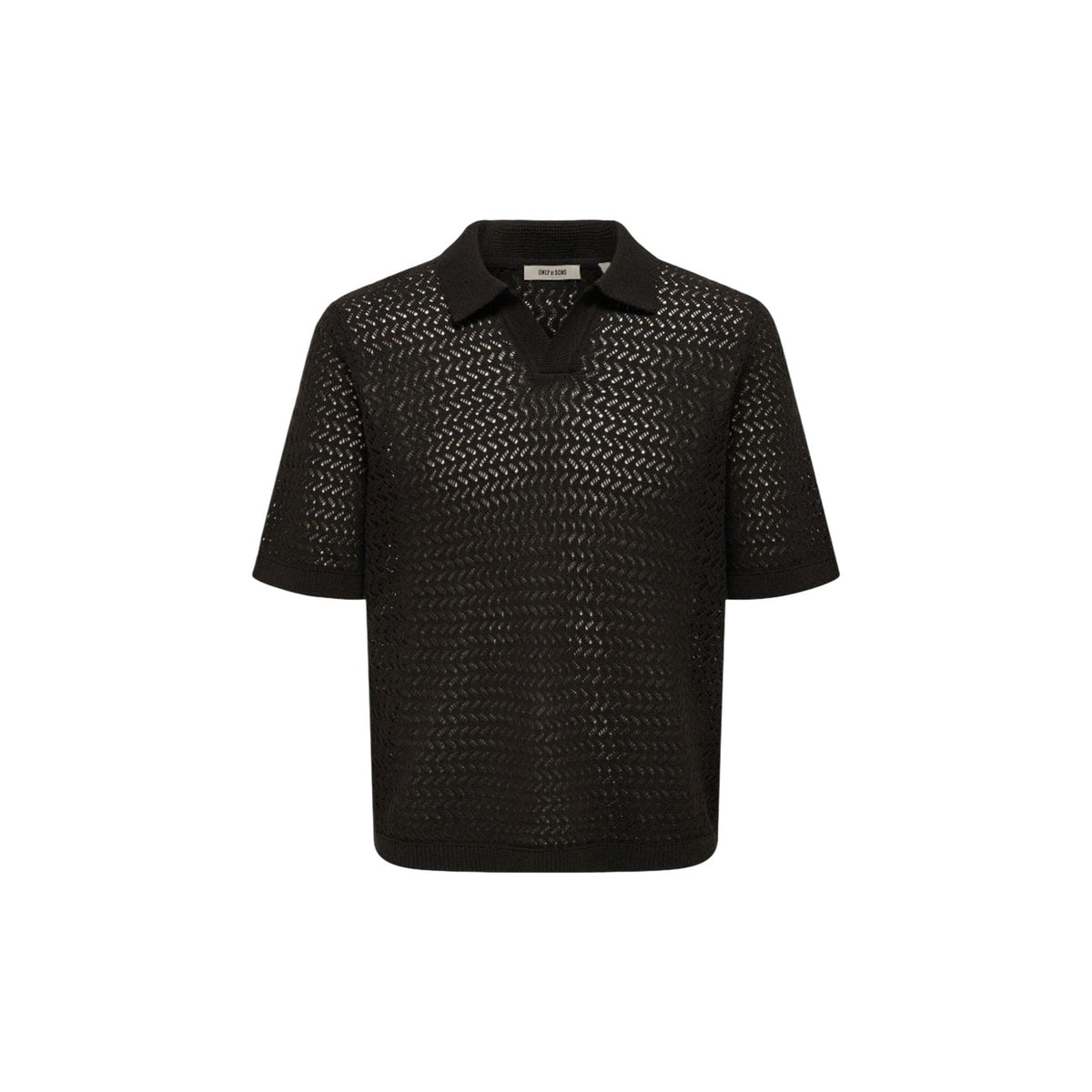 Image 1 : Polo homme noir Only & Sons col V manches courtes — Delvale