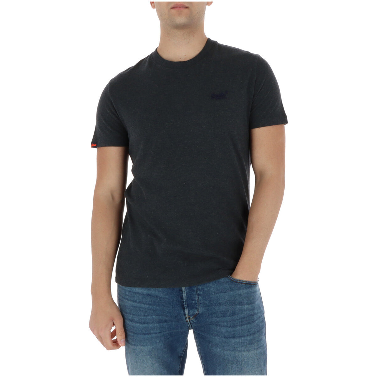 Image 10 : T-shirt Superdry homme noir à plat, présentation produit — Delvale