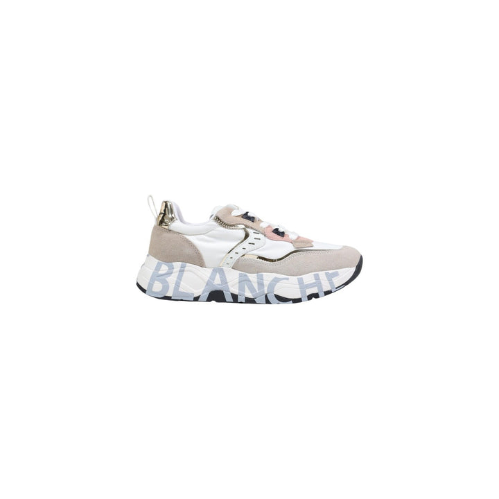 Image 1 : Baskets femme Violet Blanche beige en chamois et nylon avec lacets — Delvale